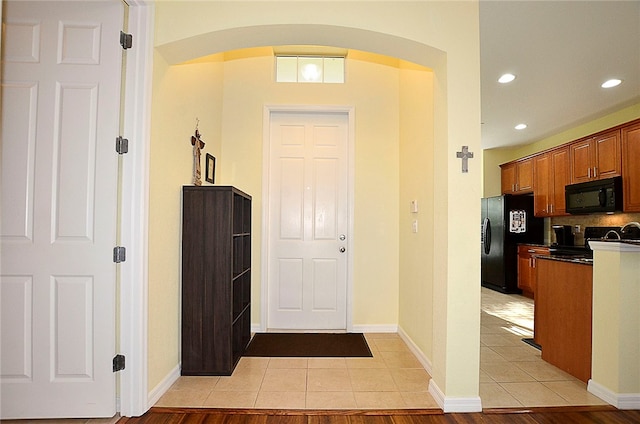 entryway featuring light hardwood / wood-style flooring