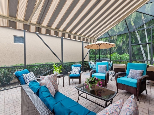 view of patio with an outdoor living space