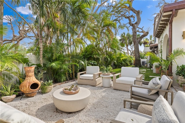 view of patio with an outdoor hangout area