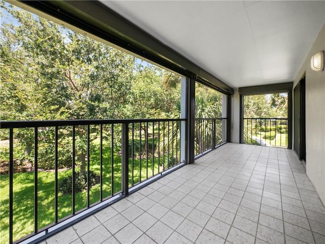 view of unfurnished sunroom