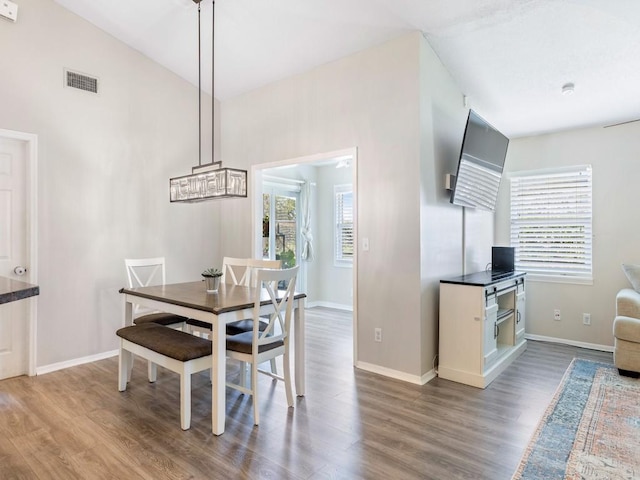 dining area featuring light hardwood / wood-style floors