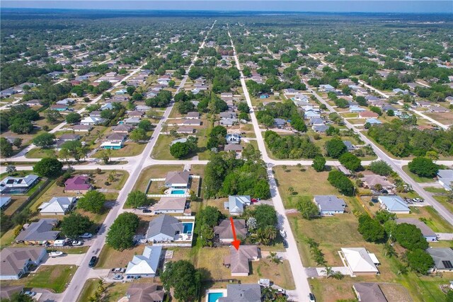 aerial view with a residential view