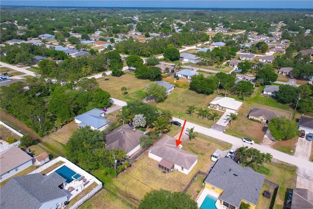 bird's eye view with a residential view