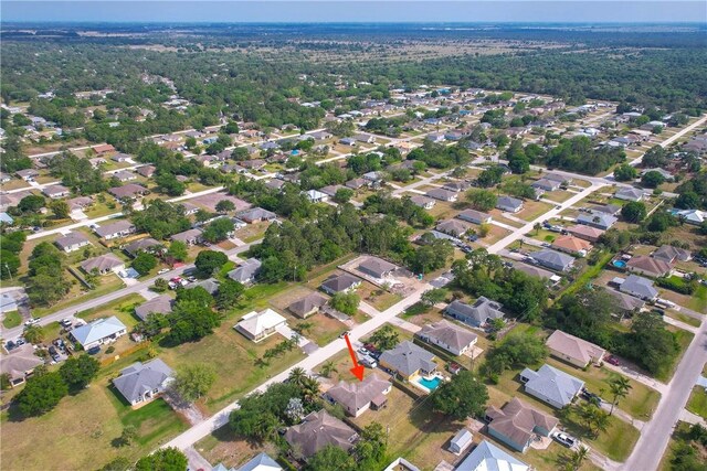 bird's eye view with a residential view
