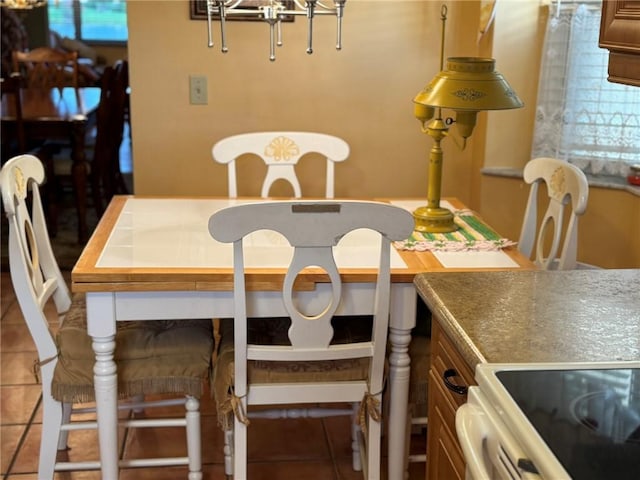 view of tiled dining room