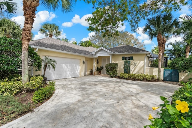 ranch-style home with a garage