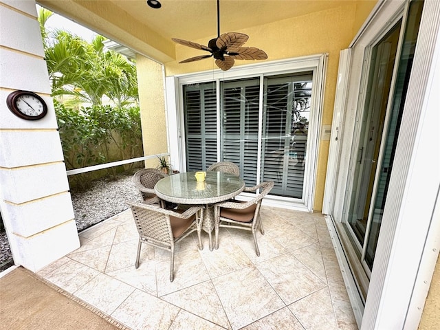 view of patio / terrace with ceiling fan