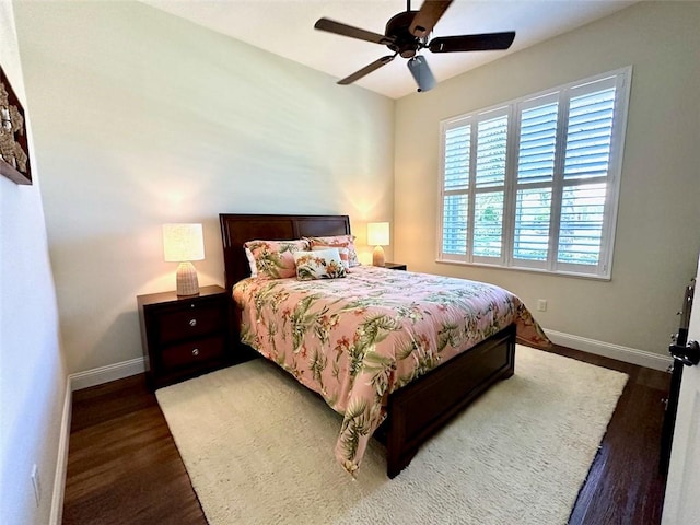 944 Island Club Sq, Vero Beach, FL 32963 - bedroom featuring wood finished floors, baseboards, and a ceiling fan