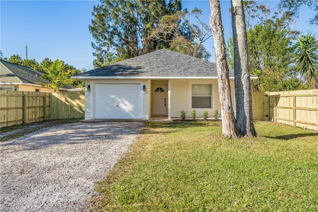 ranch-style house with a front lawn