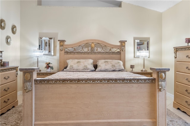 bedroom featuring light tile patterned floors