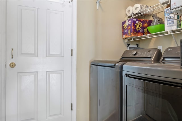 laundry room featuring washer and dryer