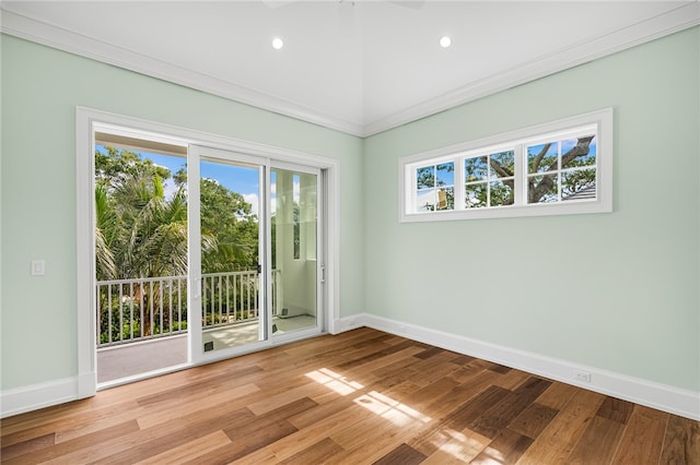 spare room with light hardwood / wood-style floors