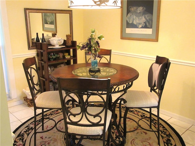 view of tiled dining space