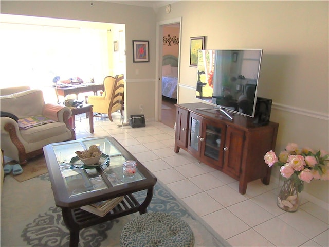 view of tiled living room