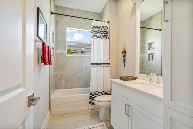 9266 Orchid Cove Cir, Vero Beach, FL 32963 - full bathroom with vanity and shower / bathtub combination with curtain