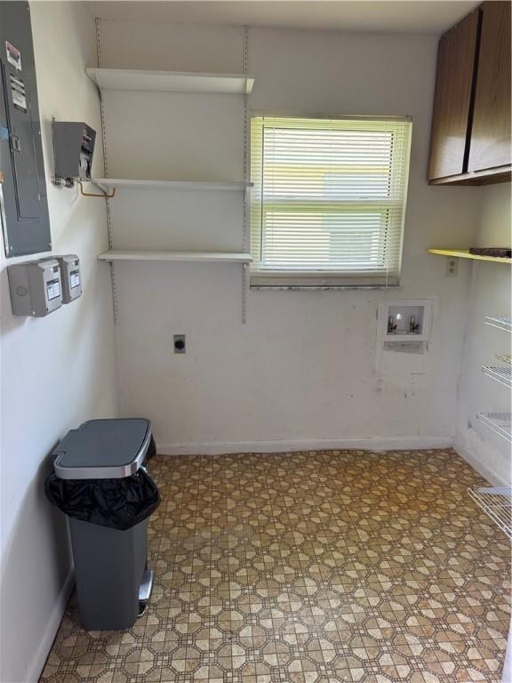 2525 84th Ter, Vero Beach, FL 32966 - washroom featuring cabinet space, light floors, washer hookup, hookup for an electric dryer, and electric panel