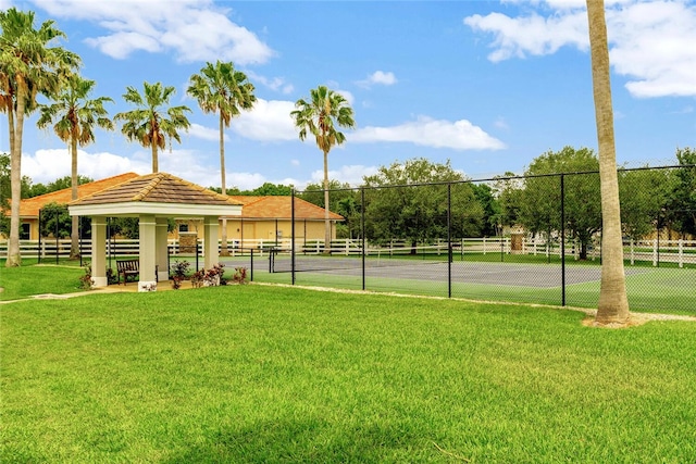 8280 Halbert Ln, Vero Beach, FL 32968 - view of tennis court featuring a gazebo
