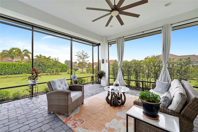 8280 Halbert Ln, Vero Beach, FL 32968 - sunroom / solarium with ceiling fan and healthy amount of natural light