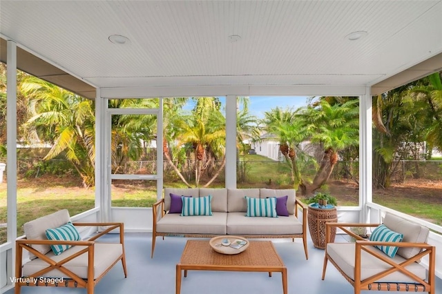 view of sunroom