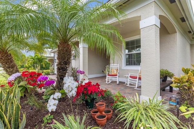 exterior space featuring covered porch