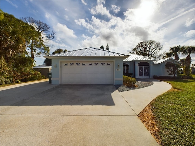 view of front of property featuring a garage