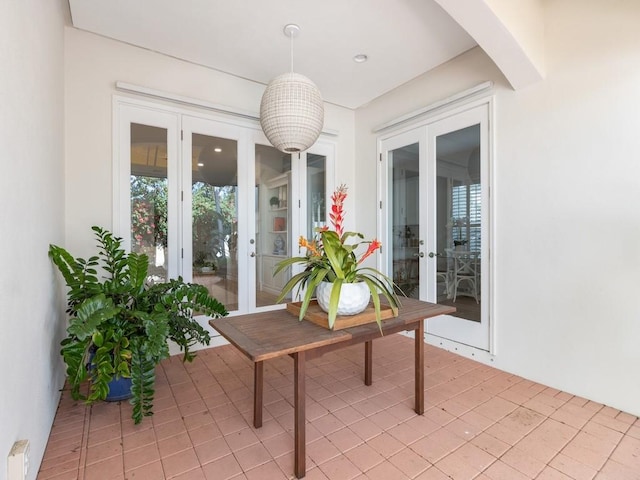 interior space featuring french doors