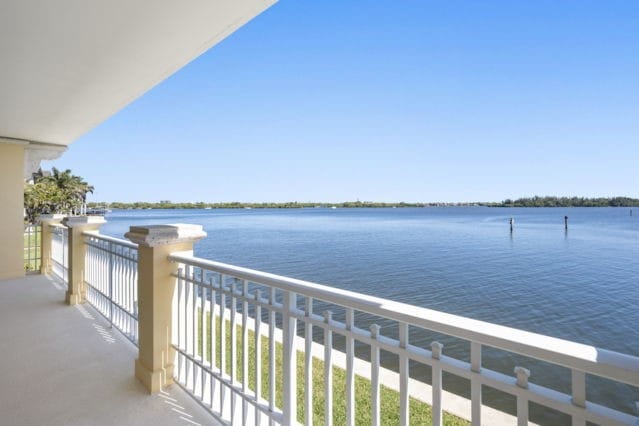 balcony with a water view