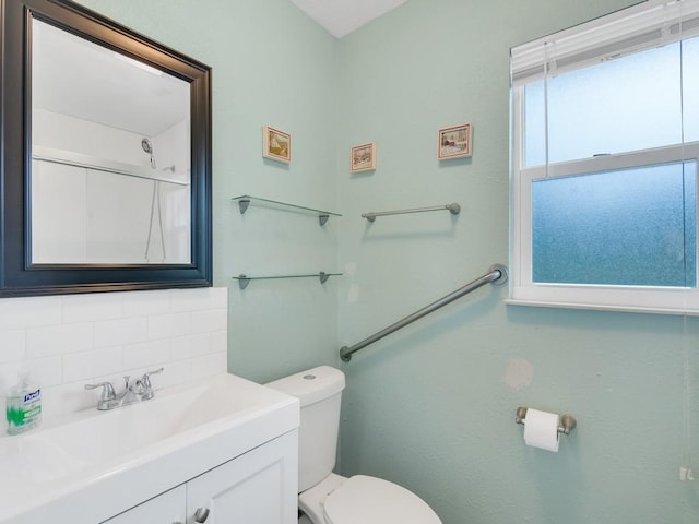 432 Watercrest St, Sebastian, FL 32958 - bathroom featuring vanity, tasteful backsplash, and a shower