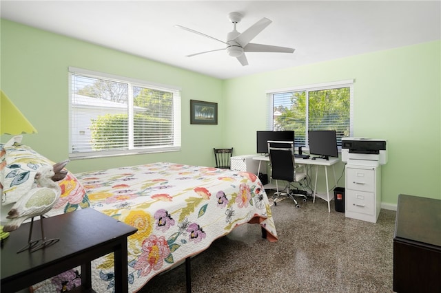 bedroom with ceiling fan