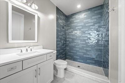 225 Strand Dr Unit 204, Melbourne Beach, FL 32951 - bathroom featuring vanity and tiled shower