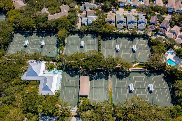 aerial view with a residential view