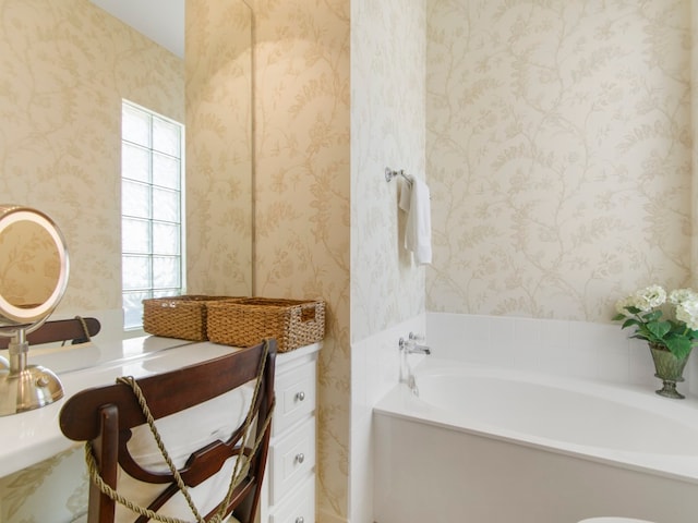 bathroom featuring a tub