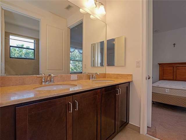 bathroom with vanity and a healthy amount of sunlight