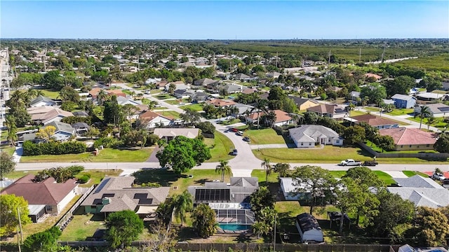 aerial view with a residential view