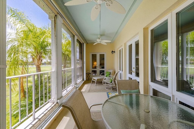 sunroom with french doors