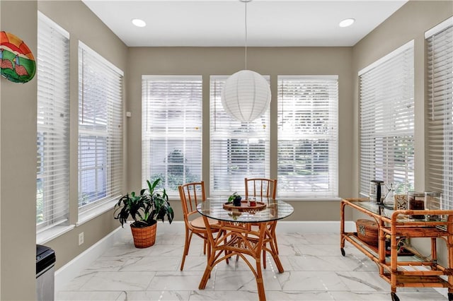 dining room featuring a wealth of natural light