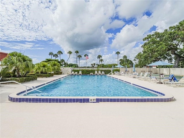 view of pool with a patio area