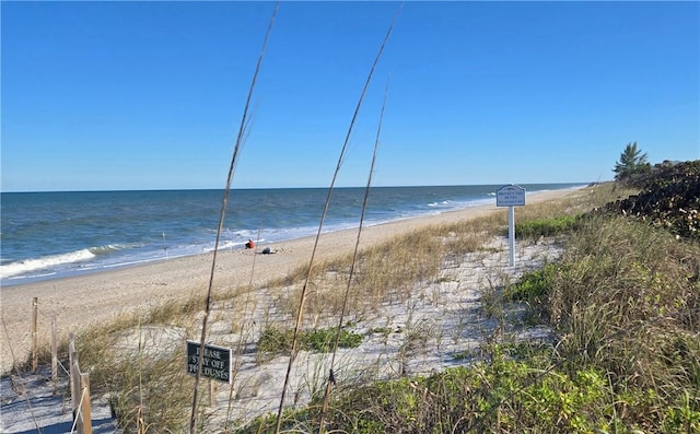 water view with a view of the beach