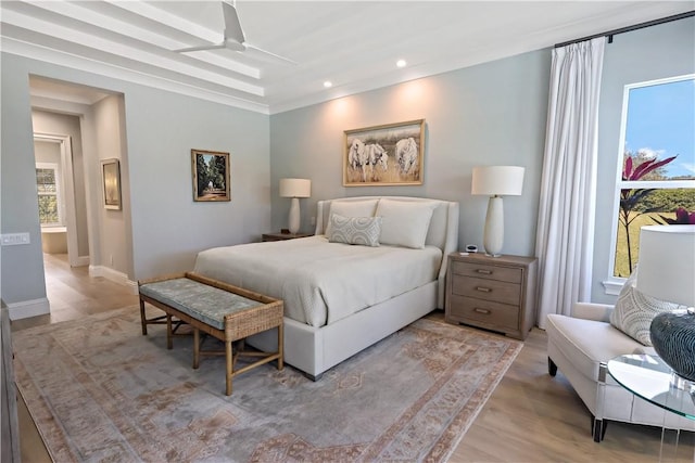 bedroom featuring light hardwood / wood-style floors