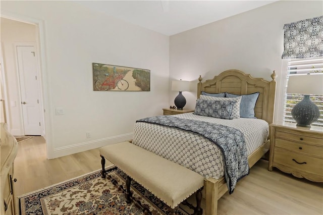 bedroom featuring light wood-type flooring