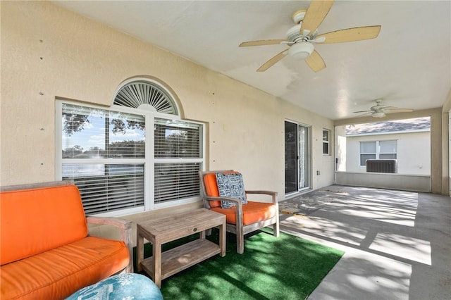 view of patio with ceiling fan