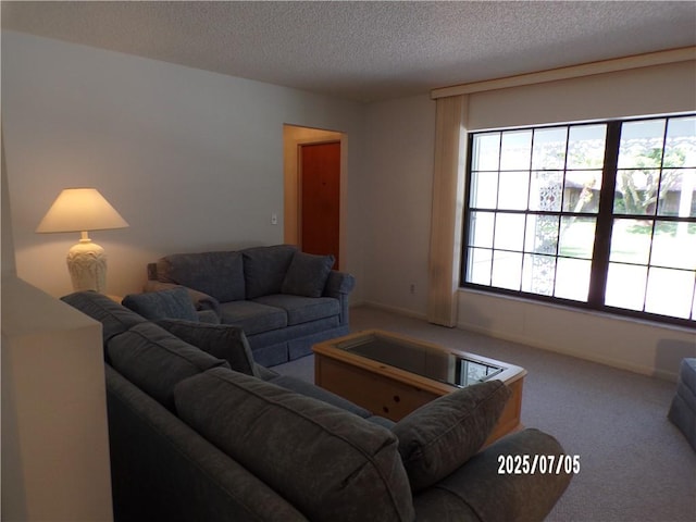 881 48th Ave, Vero Beach, FL 32966 - living room with carpet and a textured ceiling