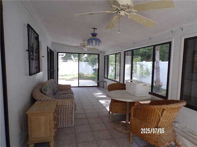 881 48th Ave, Vero Beach, FL 32966 - sunroom / solarium with a ceiling fan and tile patterned flooring