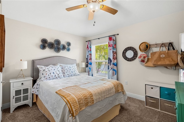 439 Briarcliff Cir, Sebastian, FL 32958 - carpeted bedroom with baseboards and a ceiling fan