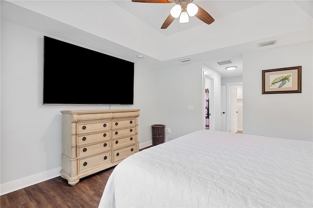1368 Scroll St, Sebastian, FL 32958 - bedroom featuring dark wood-style floors and a ceiling fan
