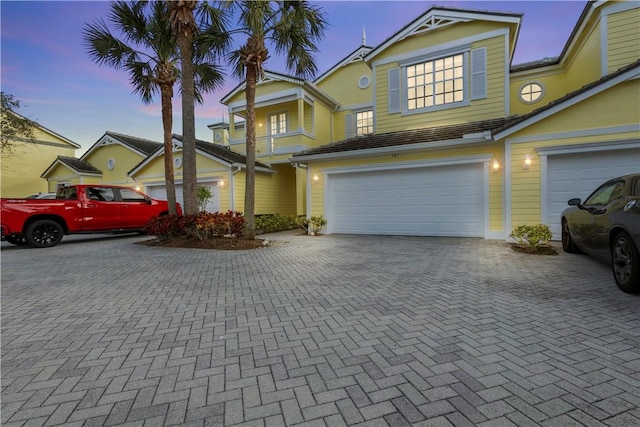 view of property with a garage