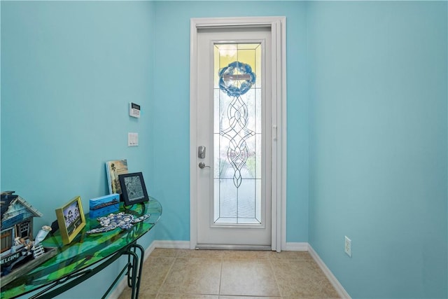 view of tiled foyer entrance