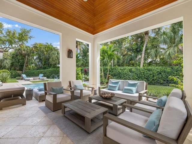 view of patio / terrace featuring an outdoor living space