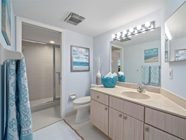 8830 S Sea Oaks Way Unit 301, Vero Beach, FL 32963 - full bathroom with a shower stall, vanity, and tile patterned floors