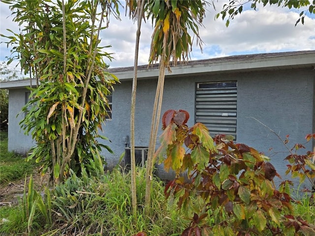 exterior details with central air condition unit